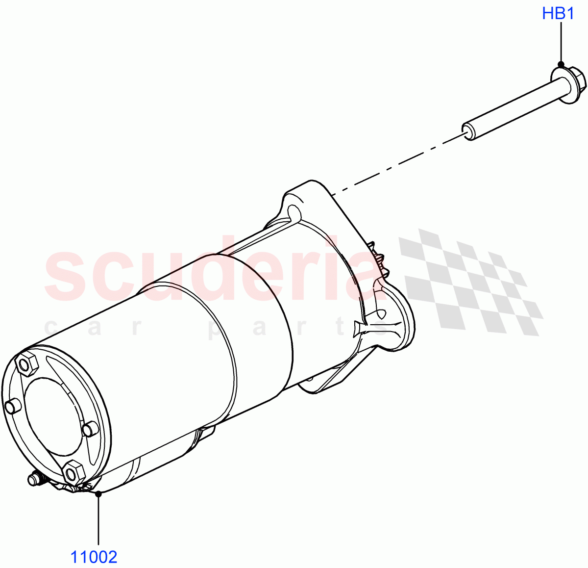 Starter Motor (Nitra Plant Build) (2.0L I4 High DOHC AJ200 Petrol) ((V) FROML2000001) of Land Rover Land Rover Discovery 5 (2017+) [2.0 Turbo Petrol AJ200P]