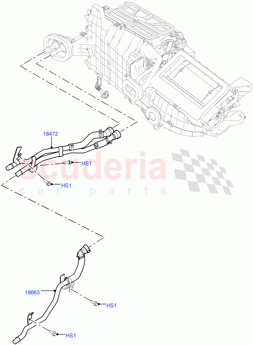 Heater Hoses(3.0 V6 D Gen2 Twin Turbo,With Ptc Heater,Less Heater) of Land Rover Land Rover Range Rover Velar (2017+) [5.0 OHC SGDI SC V8 Petrol]