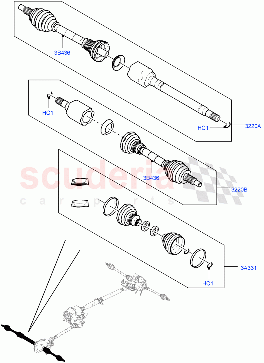 Drive Shaft - Front Axle Drive (Driveshaft) of Land Rover Land Rover Range Rover Sport (2014+) [5.0 OHC SGDI SC V8 Petrol]