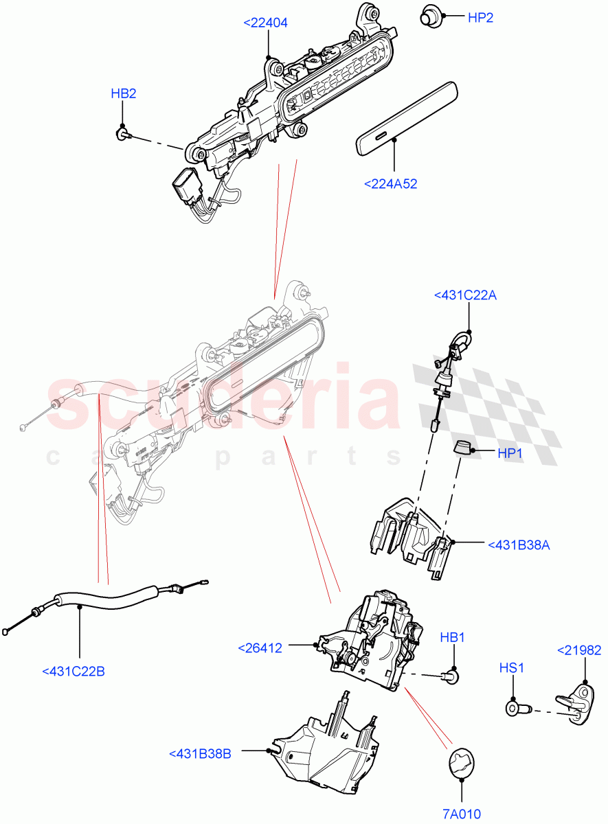 Rear Door Lock Controls of Land Rover Land Rover Range Rover Velar (2017+) [3.0 DOHC GDI SC V6 Petrol]