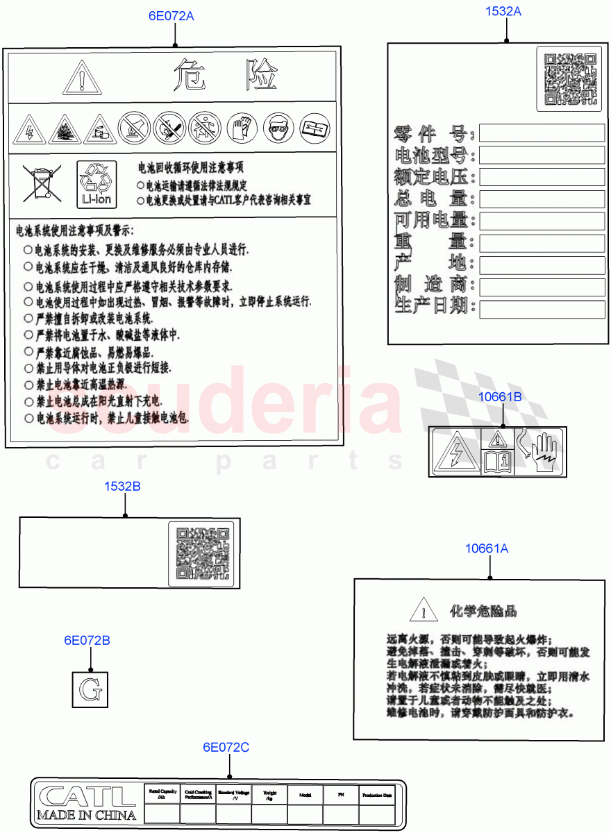 Labels(Traction Battery)(Electric Engine Battery-PHEV)((V)FROMMG575835) of Land Rover Land Rover Range Rover Evoque (2019+) [2.0 Turbo Diesel AJ21D4]