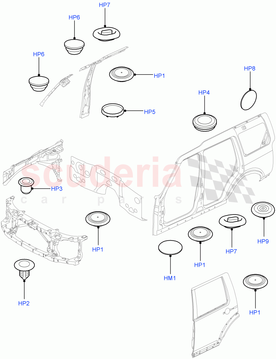 Plugs - Body(Front)((V)FROMAA000001) of Land Rover Land Rover Discovery 4 (2010-2016) [4.0 Petrol V6]