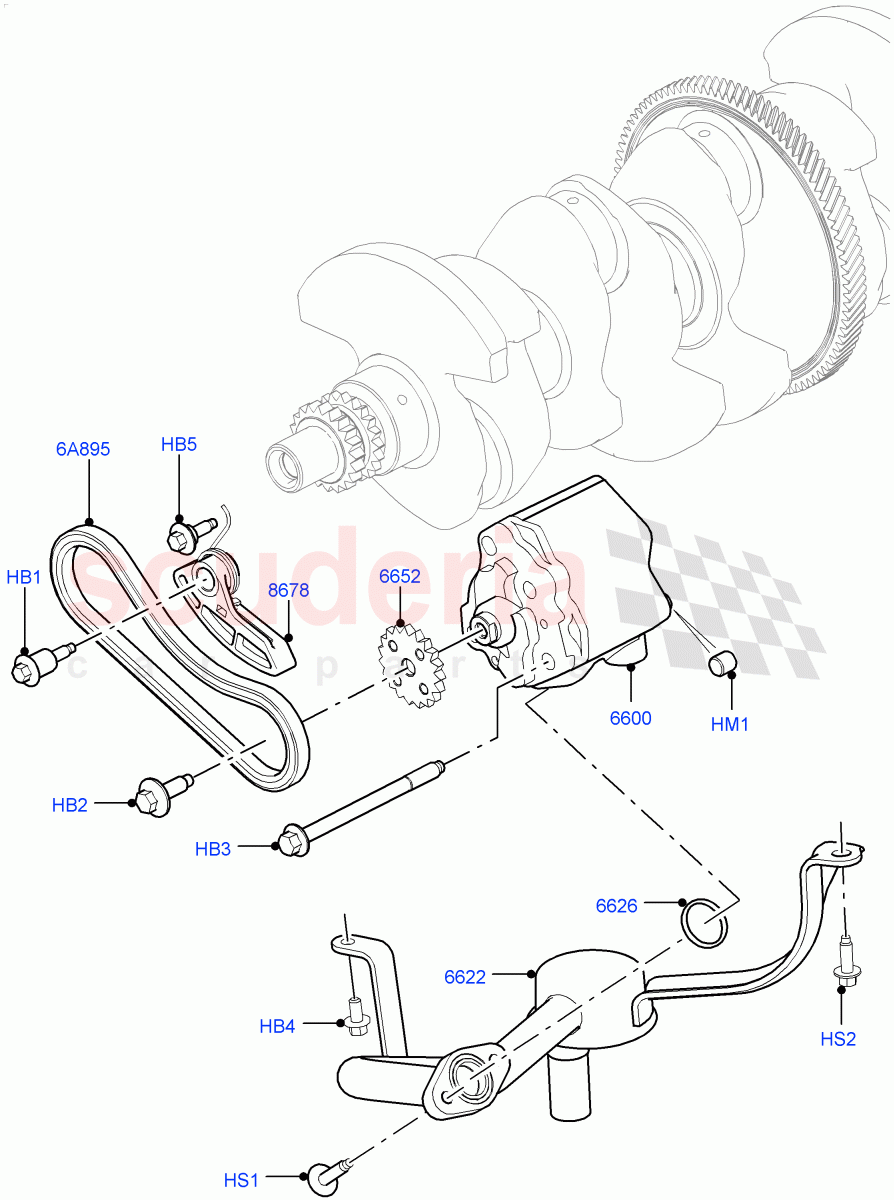 Oil Pump (2.0L 16V TIVCT T/C 240PS Petrol) of Land Rover Land Rover Range Rover (2012-2021) [2.0 Turbo Petrol GTDI]