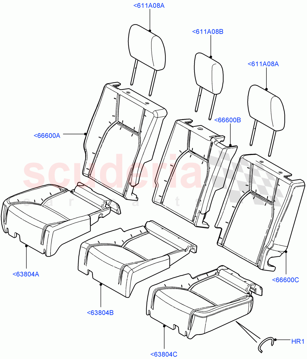 Rear Seat Covers (With 35/30/35 Split Fold Rear Seat) ((V) FROMAA000001) of Land Rover Land Rover Discovery 4 (2010-2016) [2.7 Diesel V6]