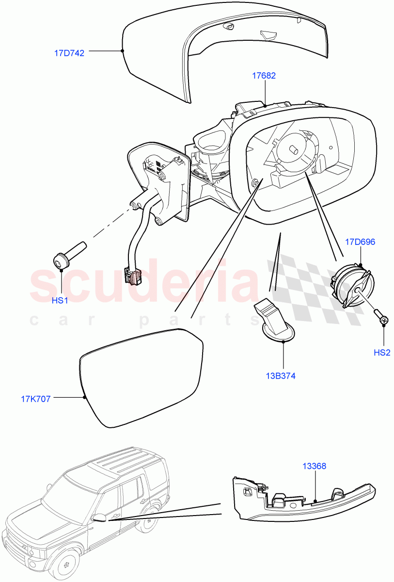 Exterior Rear View Mirror((V)FROMEA000001) of Land Rover Land Rover Discovery 4 (2010-2016) [4.0 Petrol V6]