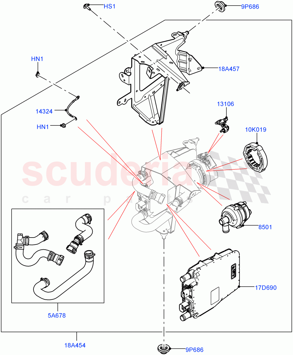High Voltage Heater (2.0L AJ200P Hi PHEV) of Land Rover Land Rover Defender (2020+) [3.0 I6 Turbo Petrol AJ20P6]