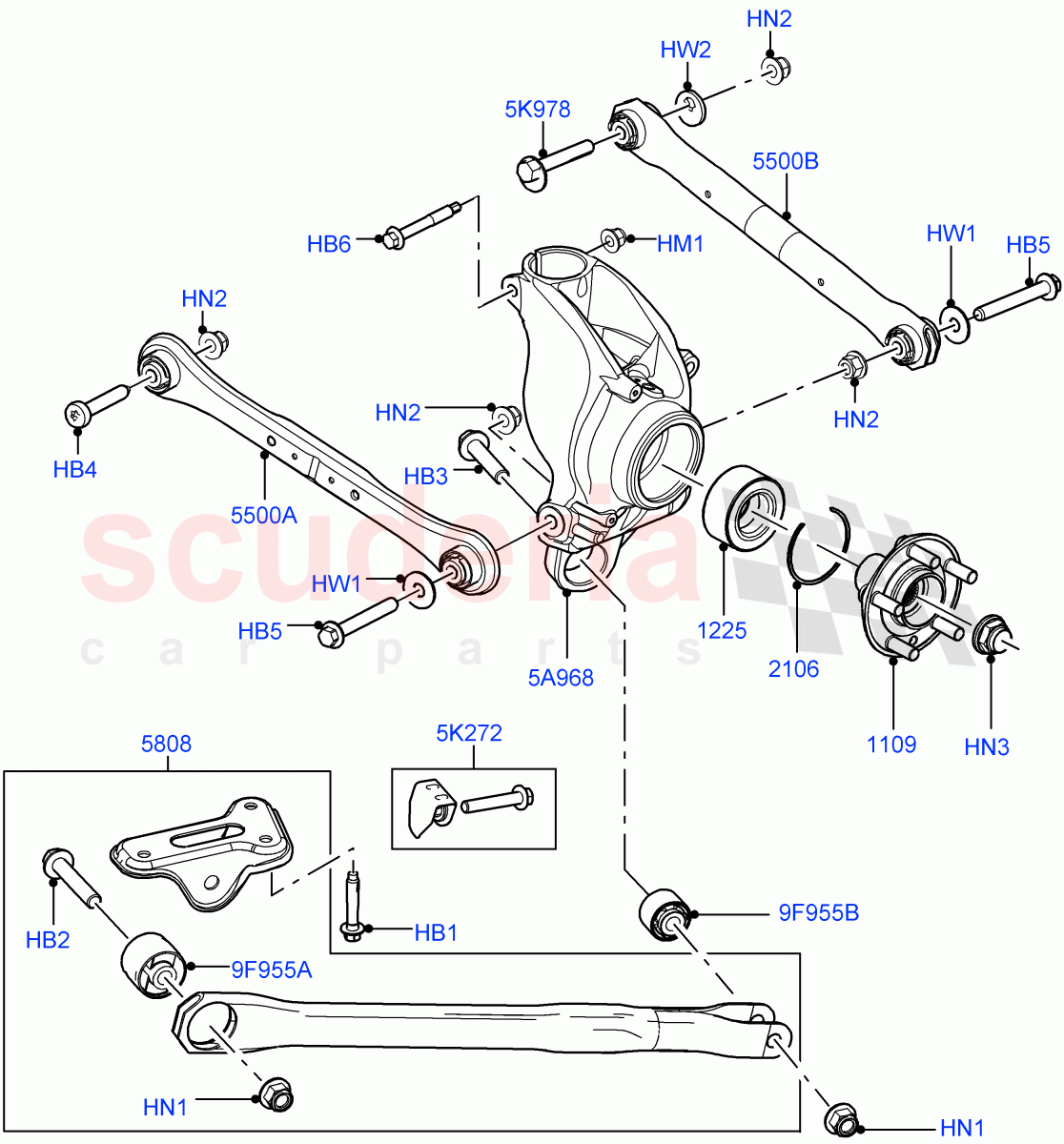 Rear Knuckle And Suspension Arms (Itatiaia (Brazil)) ((V) FROMGT000001) of Land Rover Land Rover Range Rover Evoque (2012-2018) [2.2 Single Turbo Diesel]