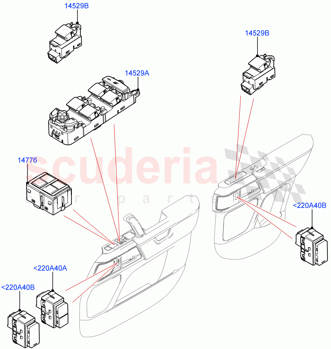 Switches (Door) (Standard Wheelbase, Long Wheelbase) of Land Rover Land Rover Defender (2020+) [2.0 Turbo Petrol AJ200P]