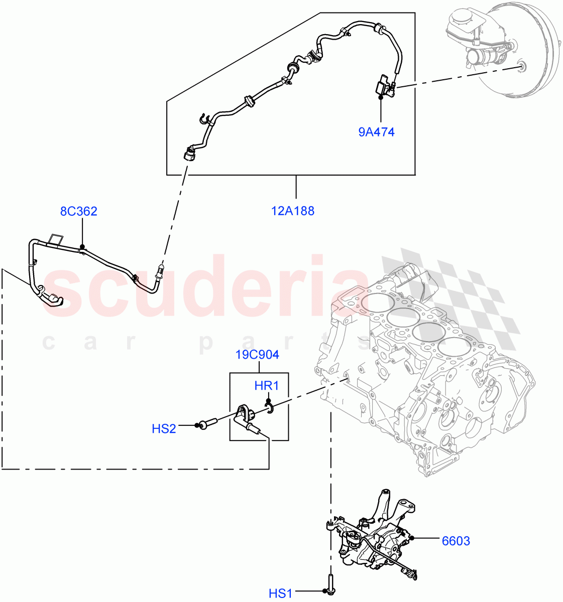 Vacuum Control And Air Injection(2.0L AJ20P4 Petrol E100 PTA,Itatiaia (Brazil))((V)FROMLT000001) of Land Rover Land Rover Discovery Sport (2015+) [2.0 Turbo Petrol AJ200P]