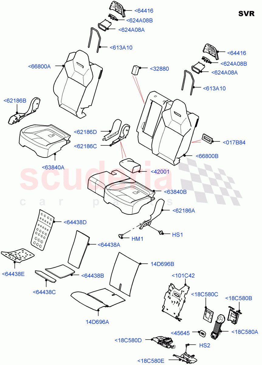 Rear Seat Pads/Valances & Heating(SVR Version,SVR)((V)FROMFA000001) of Land Rover Land Rover Range Rover Sport (2014+) [2.0 Turbo Diesel]