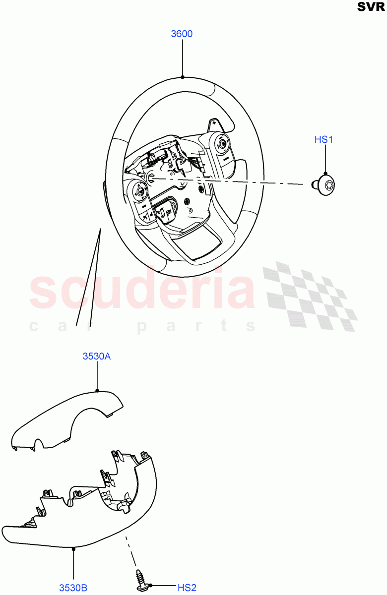 Steering Wheel(SVR Version,SVR)((V)FROMFA000001) of Land Rover Land Rover Range Rover Sport (2014+) [3.0 I6 Turbo Diesel AJ20D6]