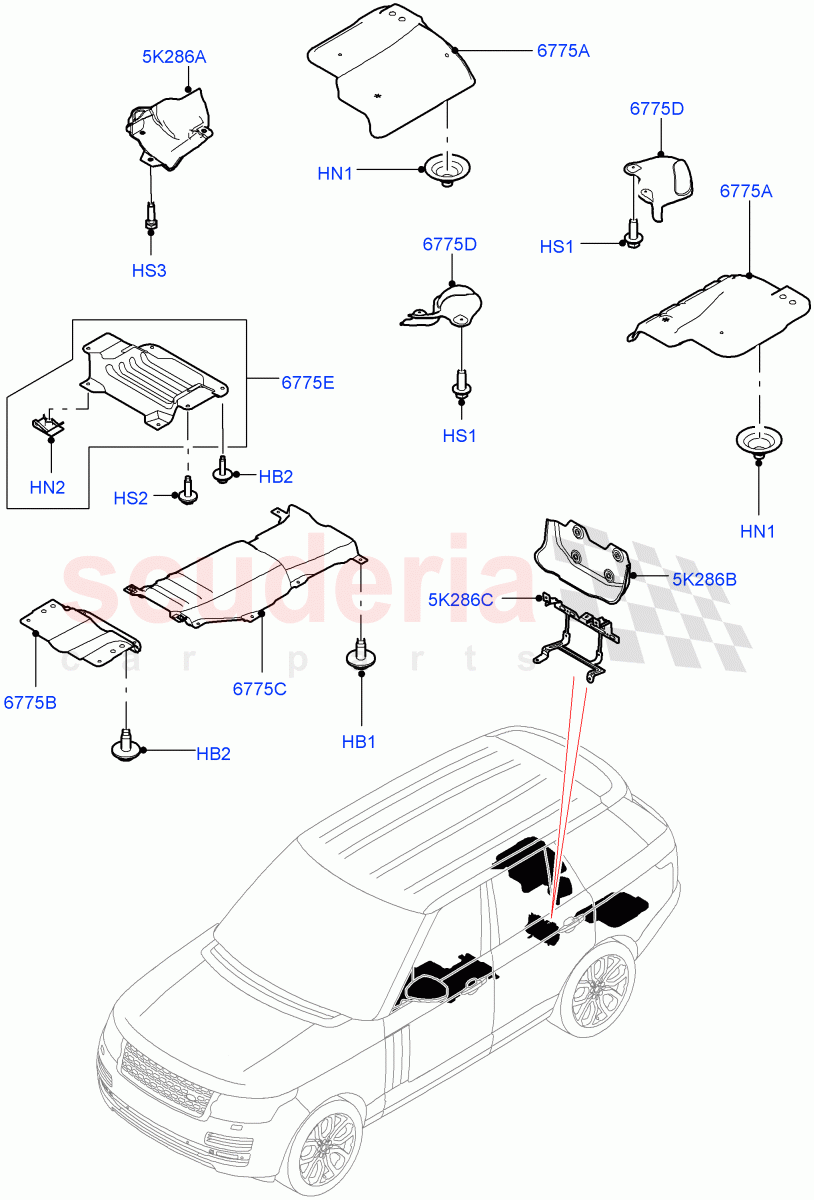 Splash And Heat Shields (Heat Shield) of Land Rover Land Rover Range Rover (2012-2021) [4.4 DOHC Diesel V8 DITC]