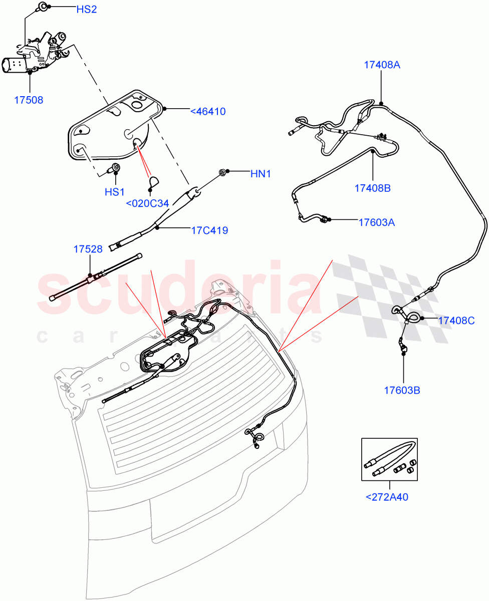 Rear Window Wiper And Washer(Solihull Plant Build)((V)FROMHA000001) of Land Rover Land Rover Discovery 5 (2017+) [3.0 DOHC GDI SC V6 Petrol]