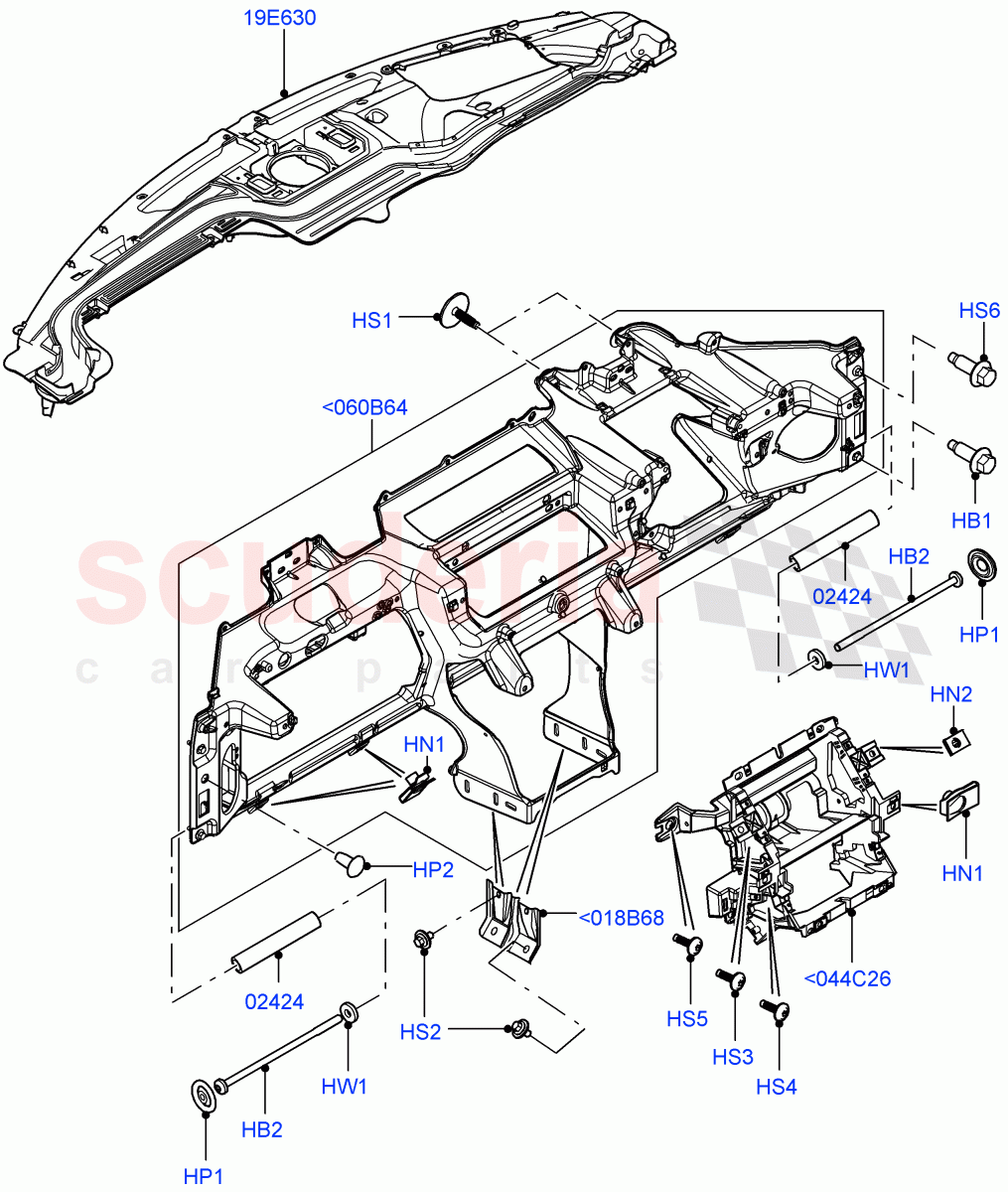 Instrument Panel (Upper, Internal Components) (Itatiaia (Brazil), Head Up Display) ((V) FROMGT000001) of Land Rover Land Rover Range Rover Evoque (2012-2018) [2.0 Turbo Petrol AJ200P]