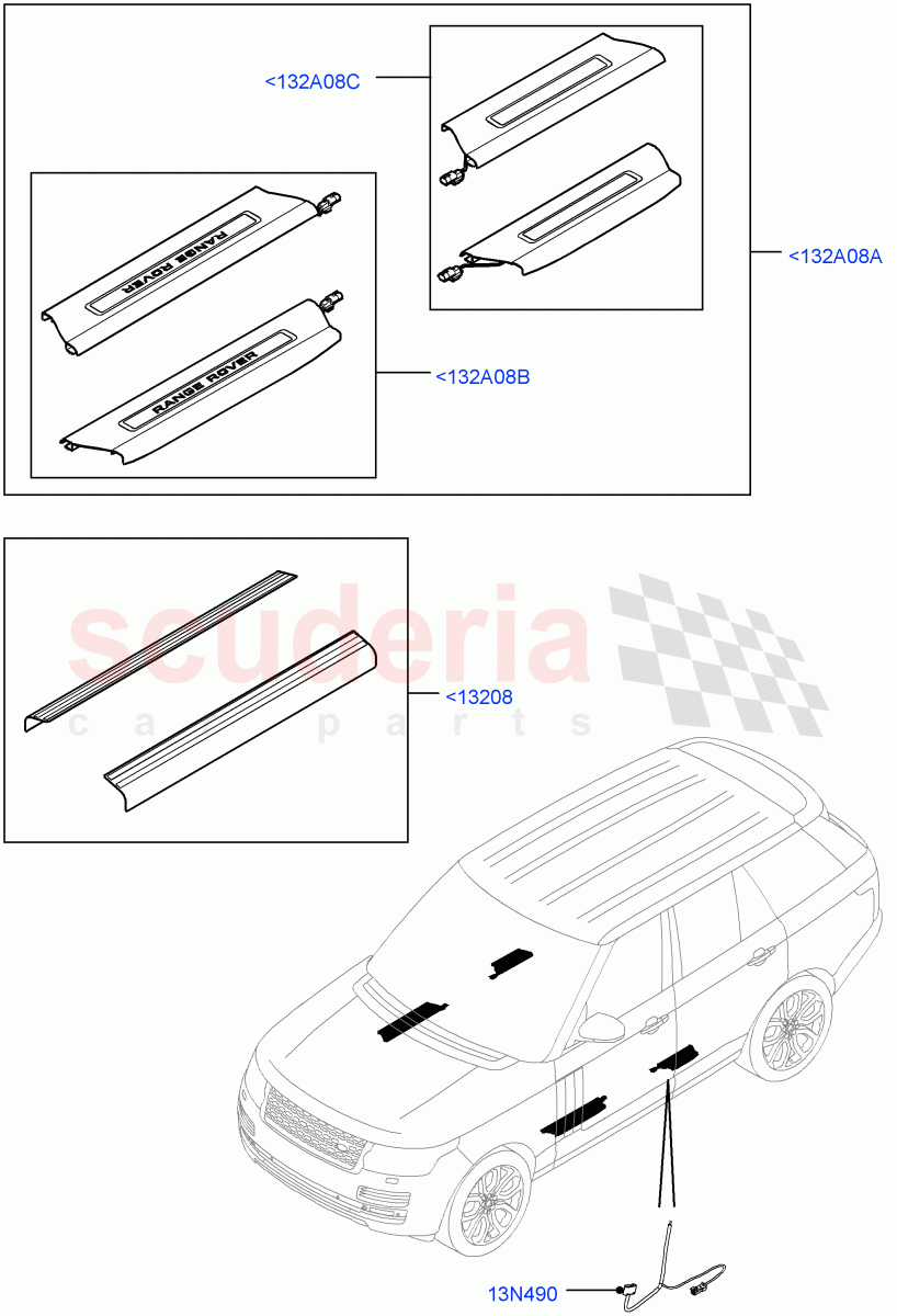 Door Sill Finishers(Accessory) of Land Rover Land Rover Range Rover (2012-2021) [3.0 I6 Turbo Petrol AJ20P6]