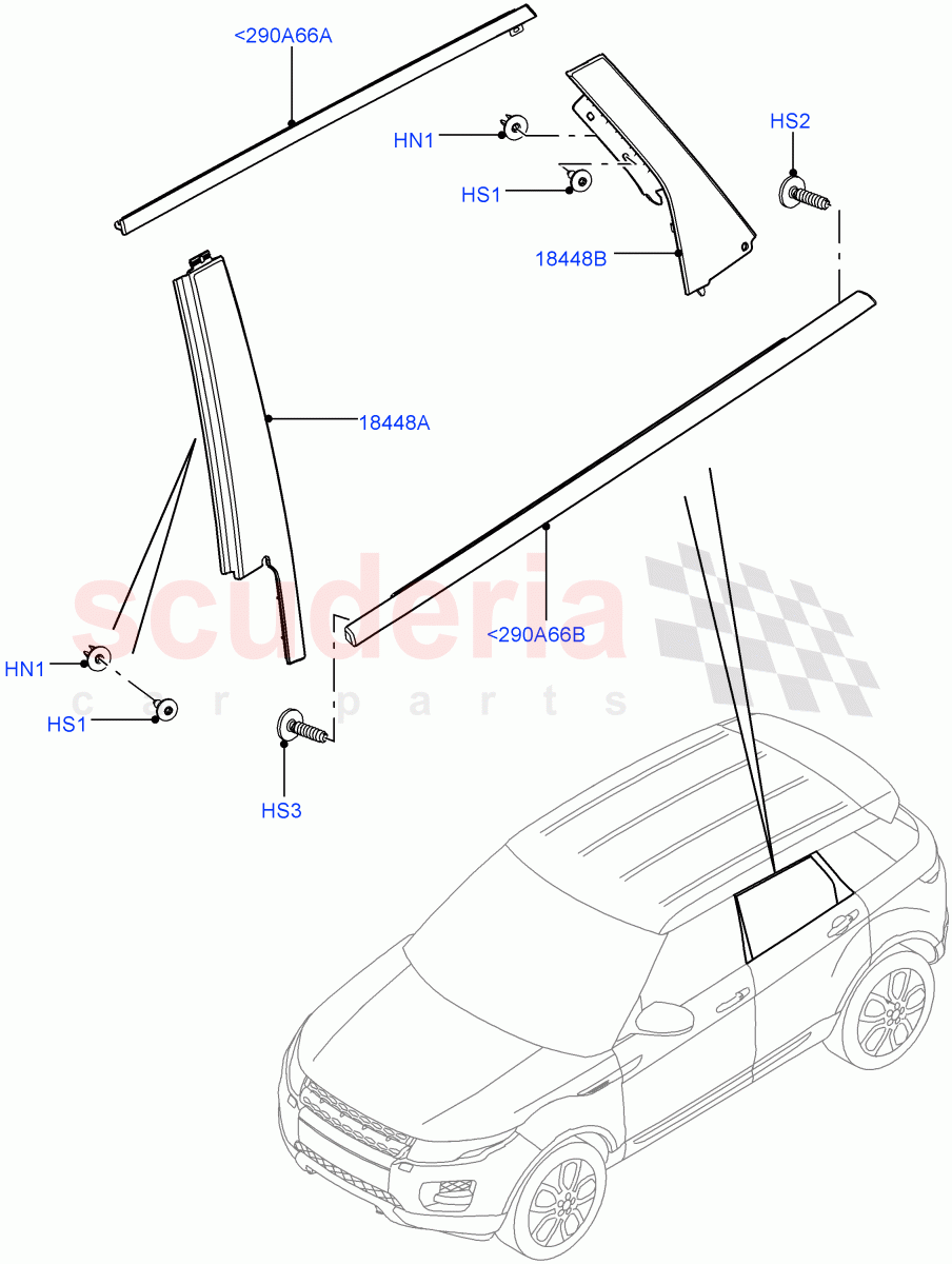 Rear Doors, Hinges & Weatherstrips(Finishers)(5 Door,Halewood (UK)) of Land Rover Land Rover Range Rover Evoque (2012-2018) [2.2 Single Turbo Diesel]