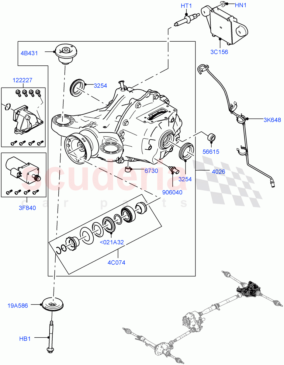 Rear Axle(3.0 V6 D Gen2 Twin Turbo,Rear Axle Locking Differential,3.0L DOHC GDI SC V6 PETROL,Torque Vectoring By Braking (TVBB))((V)TOLA999999) of Land Rover Land Rover Range Rover Velar (2017+) [2.0 Turbo Diesel AJ21D4]