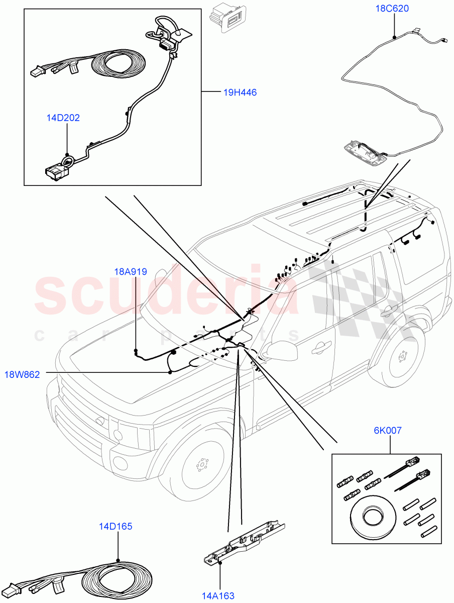 Electrical Wiring - Body And Rear(Audio/Navigation/Entertainment)((V)FROMCA000001) of Land Rover Land Rover Discovery 4 (2010-2016) [5.0 OHC SGDI NA V8 Petrol]