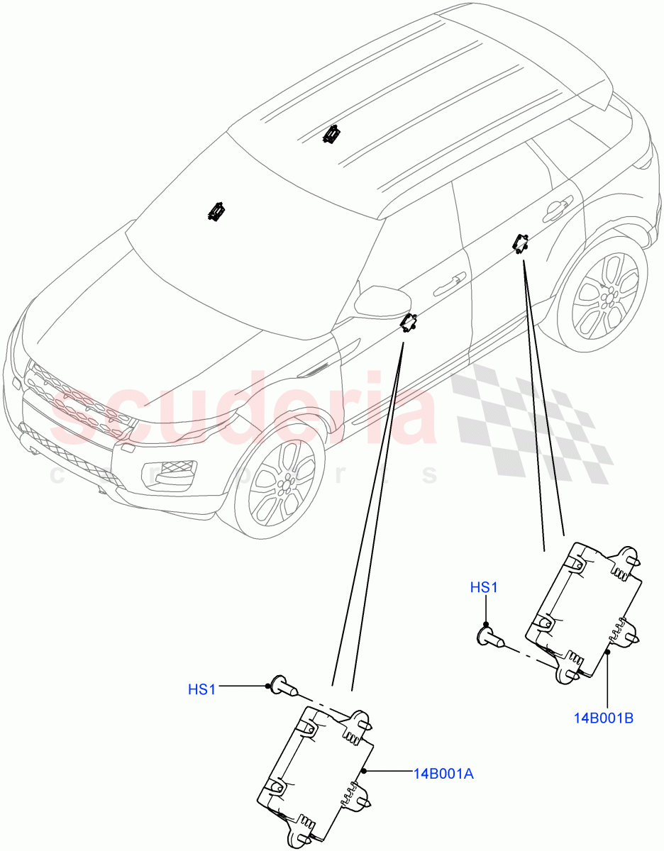 Vehicle Modules And Sensors(Door)(Halewood (UK)) of Land Rover Land Rover Range Rover Evoque (2012-2018) [2.2 Single Turbo Diesel]