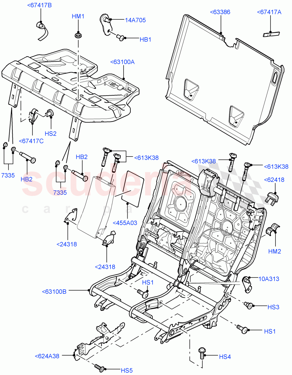 Rear Seat Frame ((V) TO9A999999) of Land Rover Land Rover Range Rover Sport (2005-2009) [3.6 V8 32V DOHC EFI Diesel]
