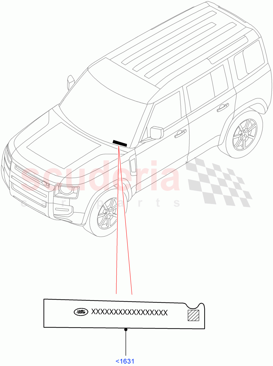 Labels (Windscreen) of Land Rover Land Rover Defender (2020+) [3.0 I6 Turbo Diesel AJ20D6]