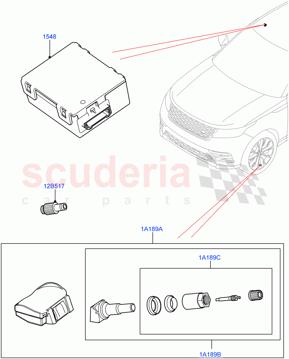 Tyre Pressure Monitor System((V)TOMA310796) of Land Rover Land Rover Range Rover Velar (2017+) [5.0 OHC SGDI SC V8 Petrol]