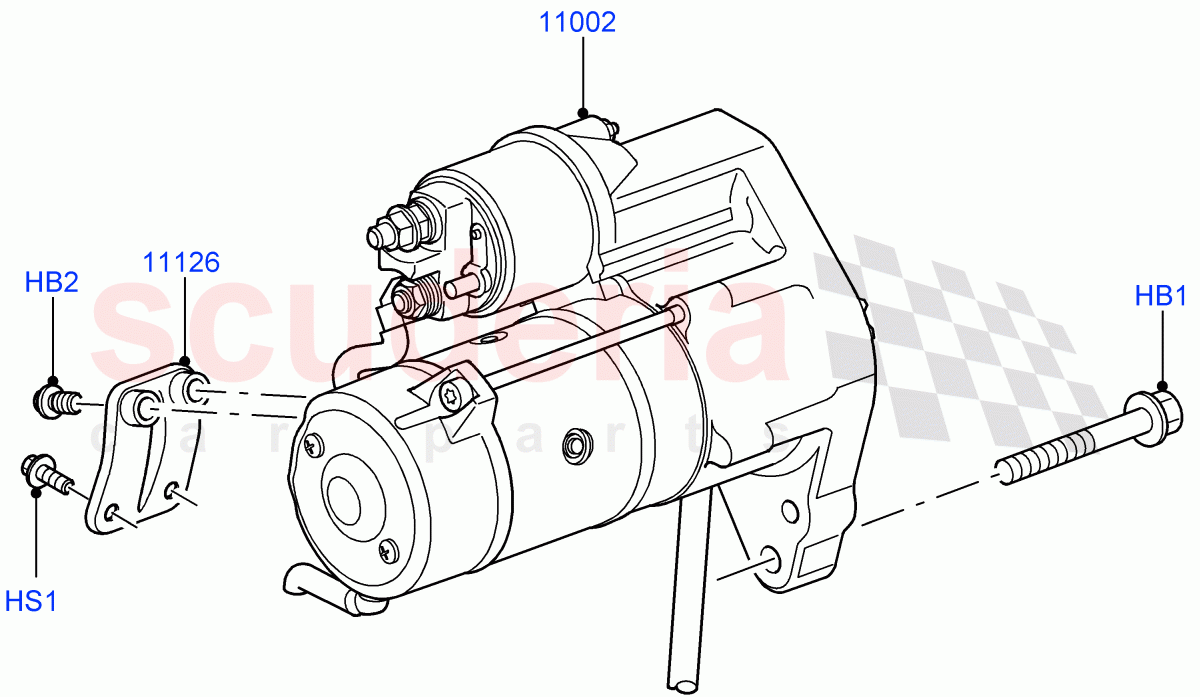 Starter Motor(Lion Diesel 2.7 V6 (140KW))((V)FROMAA000001) of Land Rover Land Rover Discovery 4 (2010-2016) [2.7 Diesel V6]