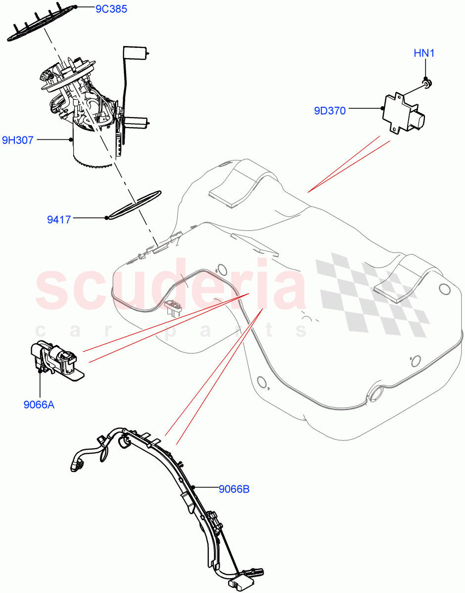 Fuel Pump And Sender Unit (2.0L I4 High DOHC AJ200 Petrol, Changsu (China), 2.0L I4 Mid DOHC AJ200 Petrol) ((V) FROMHG161788) of Land Rover Land Rover Range Rover Evoque (2012-2018) [2.0 Turbo Petrol AJ200P]