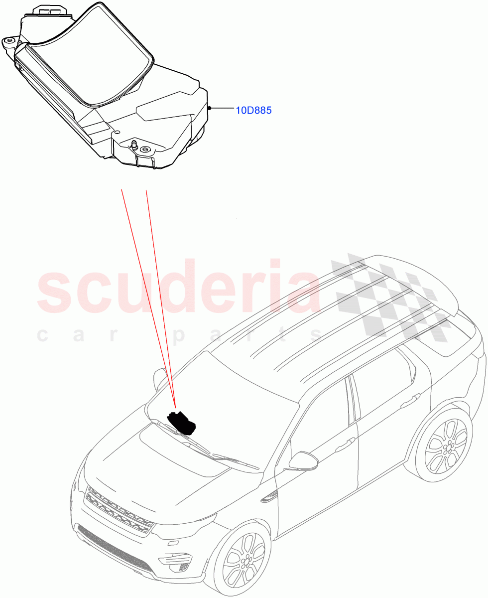 Head Up Display Module (Changsu (China), Head Up Display) ((V) FROMHG347884) of Land Rover Land Rover Discovery Sport (2015+) [2.0 Turbo Diesel AJ21D4]