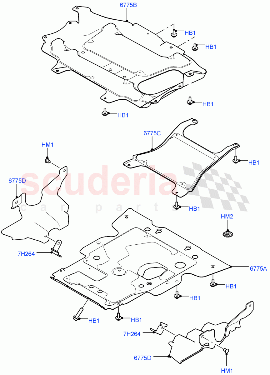 Splash And Heat Shields(Splash Shield) of Land Rover Land Rover Range Rover Sport (2014+) [4.4 DOHC Diesel V8 DITC]