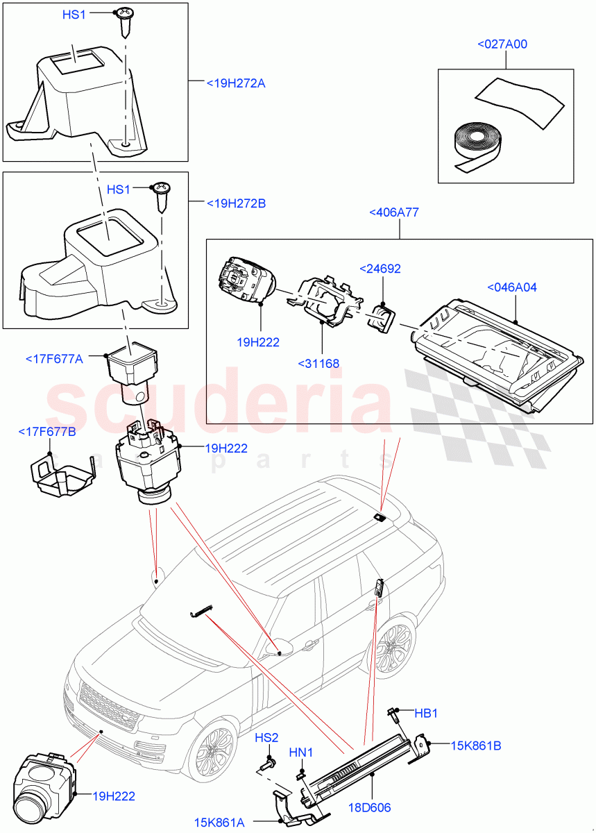 Camera Equipment(Surround Camera System)((V)FROMGA000001) of Land Rover Land Rover Range Rover (2012-2021) [3.0 Diesel 24V DOHC TC]