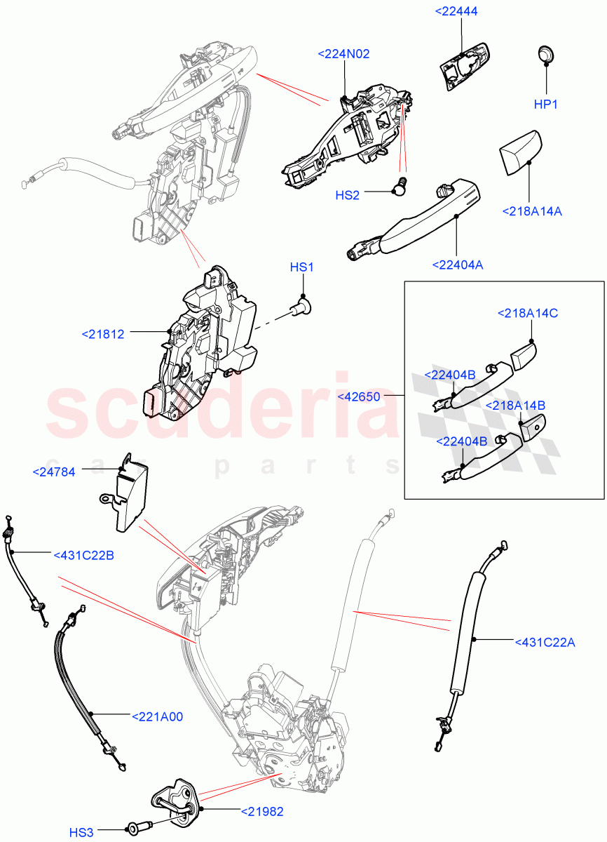 Front Door Lock Controls (3 Door, Halewood (UK)) of Land Rover Land Rover Range Rover Evoque (2012-2018) [2.2 Single Turbo Diesel]