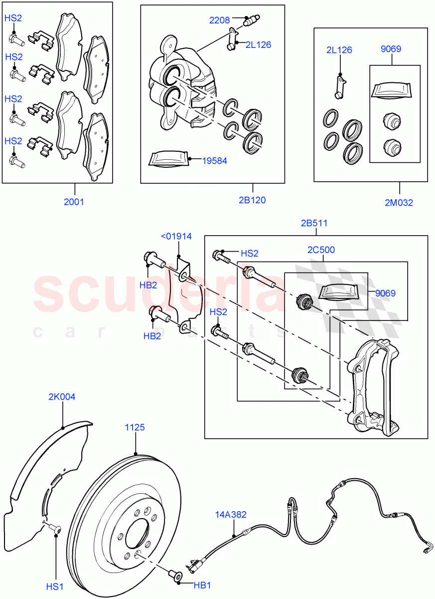 Front Brake Discs And Calipers (Front Disc And Caliper Size 19) ((V) FROMGA285153, (V) TOHA999999) of Land Rover Land Rover Range Rover (2012-2021) [2.0 Turbo Petrol GTDI]