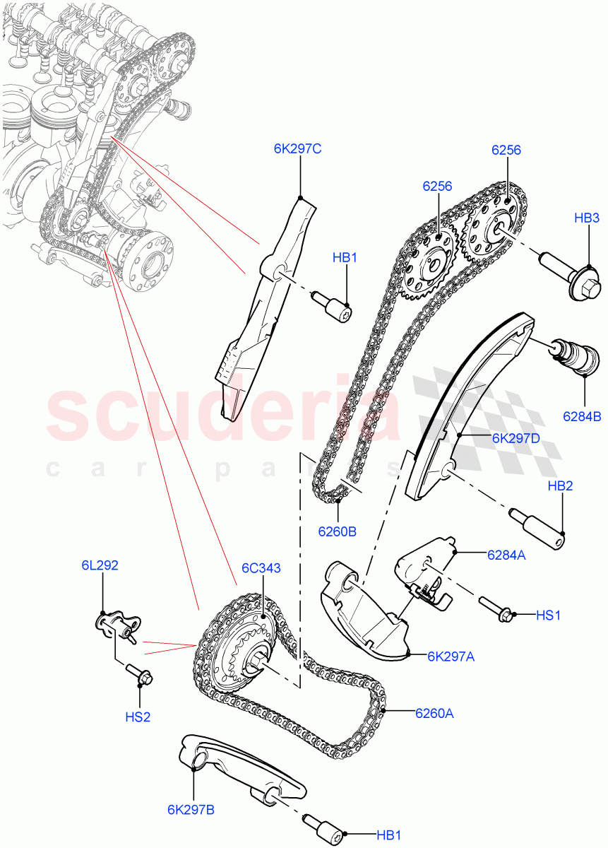 Timing Gear(3.0L AJ20D6 Diesel High) of Land Rover Land Rover Range Rover (2022+) [3.0 I6 Turbo Diesel AJ20D6]