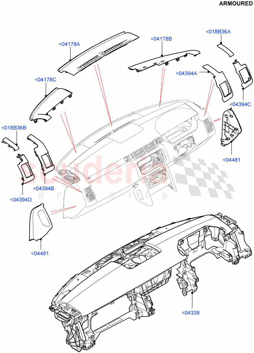 Instrument Panel (Armoured) ((V) FROMEA000001) of Land Rover Land Rover Range Rover (2012-2021) [4.4 DOHC Diesel V8 DITC]