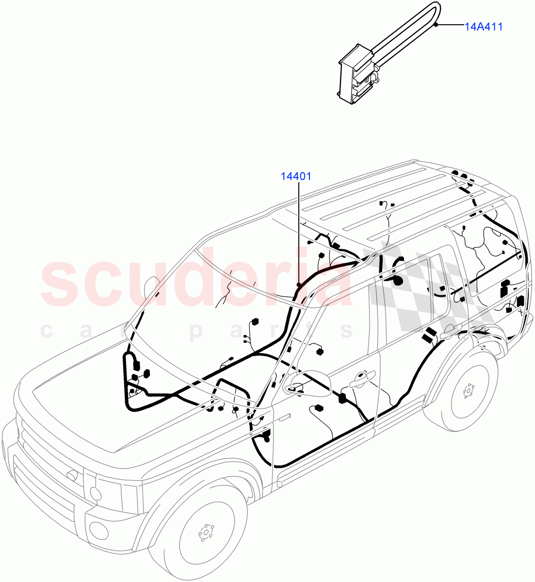 Electrical Wiring - Engine And Dash (Main Harness) ((V) FROMCA000001, (V) TOFA999999) of Land Rover Land Rover Discovery 4 (2010-2016) [4.0 Petrol V6]