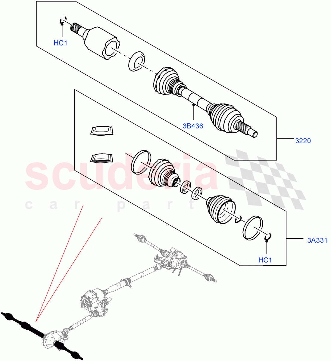 Drive Shaft - Front Axle Drive(Driveshaft)(3.0L AJ20D6 Diesel High)((V)FROMM2000001) of Land Rover Land Rover Defender (2020+) [5.0 OHC SGDI SC V8 Petrol]