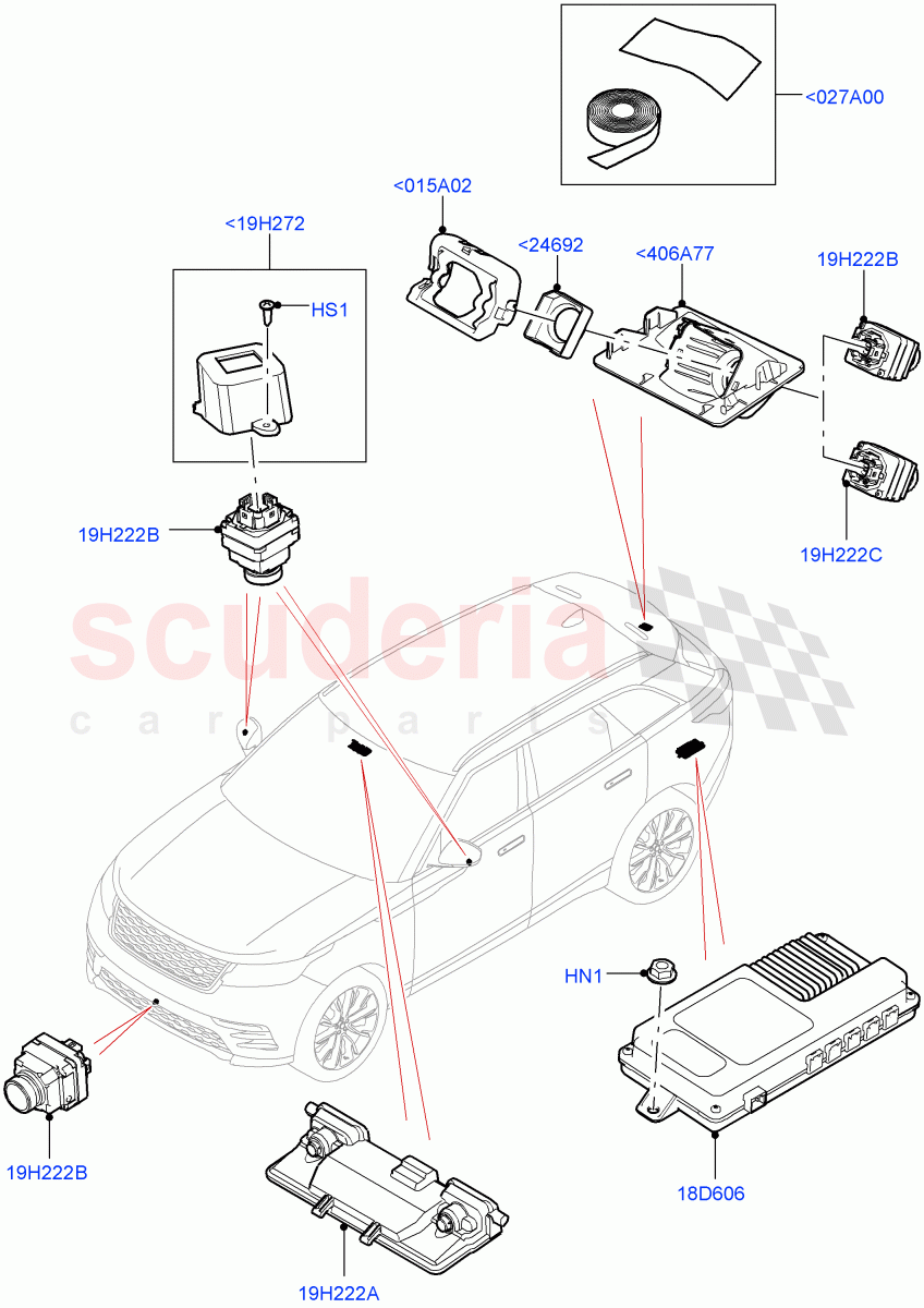 Camera Equipment ((V) TOLA999999) of Land Rover Land Rover Range Rover Velar (2017+) [2.0 Turbo Diesel]