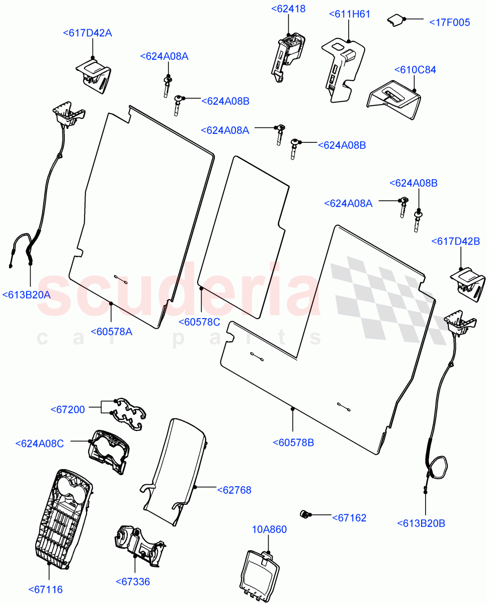 Rear Seat Back (Changsu (China), 60/40 Load Through With Slide, With 60/40 Manual Fold Thru Rr Seat) ((V) FROMFG000001) of Land Rover Land Rover Discovery Sport (2015+) [2.2 Single Turbo Diesel]