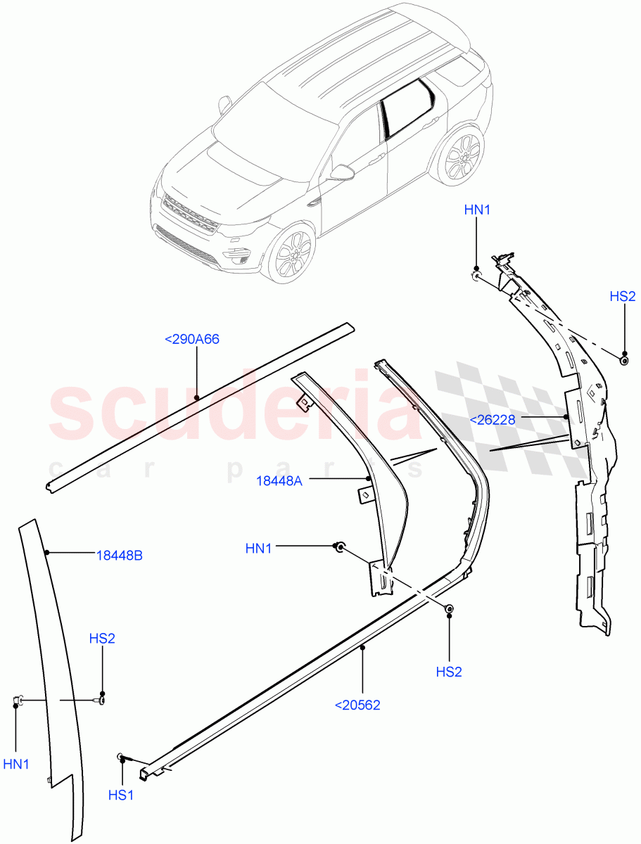 Rear Doors, Hinges & Weatherstrips (Finishers) (Changsu (China)) ((V) FROMFG000001) of Land Rover Land Rover Discovery Sport (2015+) [2.0 Turbo Diesel AJ21D4]