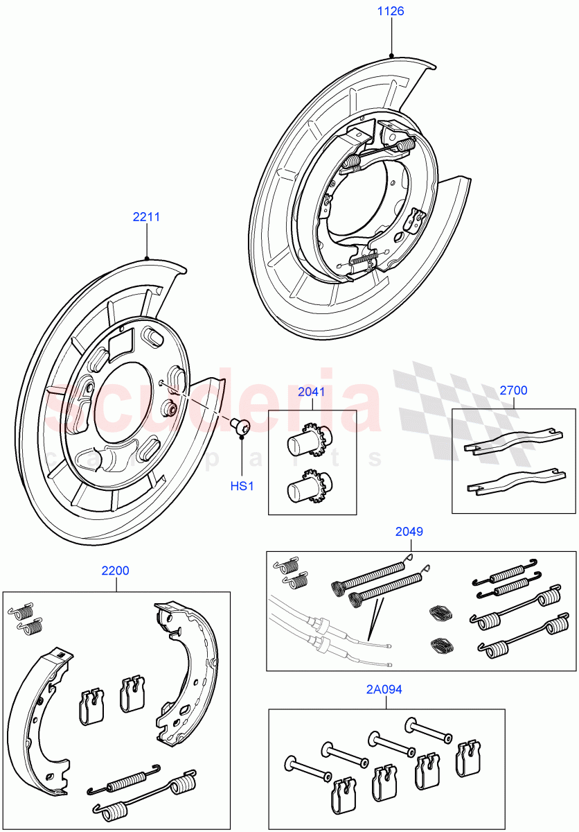 Parking Brake(Brake Shoes)((V)FROMBA701292) of Land Rover Land Rover Range Rover Sport (2010-2013) [5.0 OHC SGDI SC V8 Petrol]