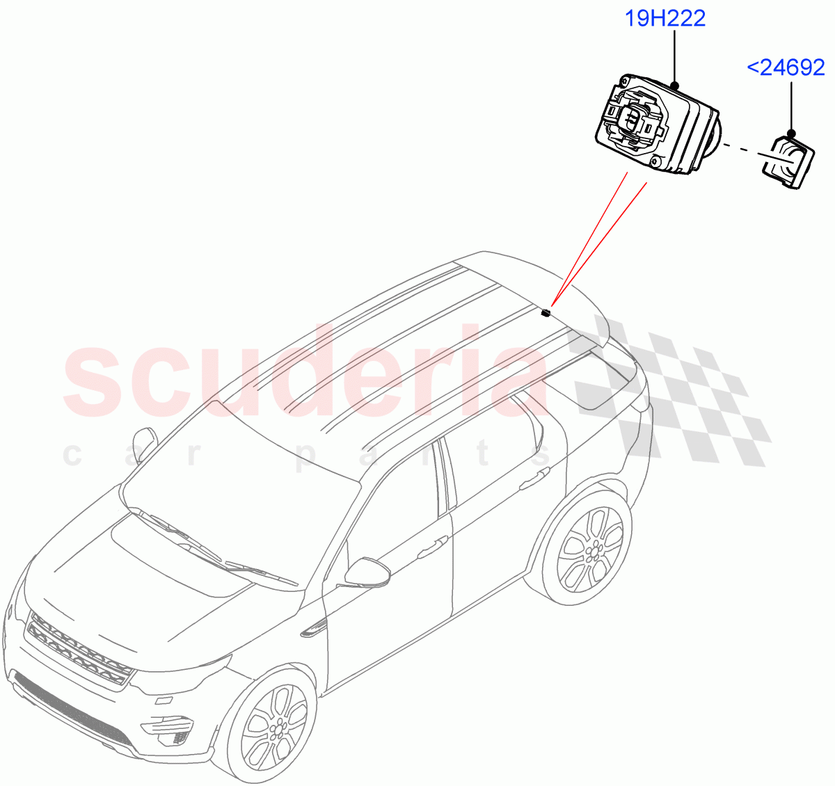 Camera Equipment(Halewood (UK),Rear View Camera-Fixed)((V)FROMMH000001) of Land Rover Land Rover Discovery Sport (2015+) [2.0 Turbo Petrol GTDI]