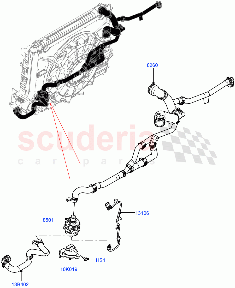 Water Pump (Auxiliary Unit) (5.0L P AJ133 DOHC CDA S/C Enhanced) ((V) FROMKA000001) of Land Rover Land Rover Range Rover Velar (2017+) [5.0 OHC SGDI SC V8 Petrol]