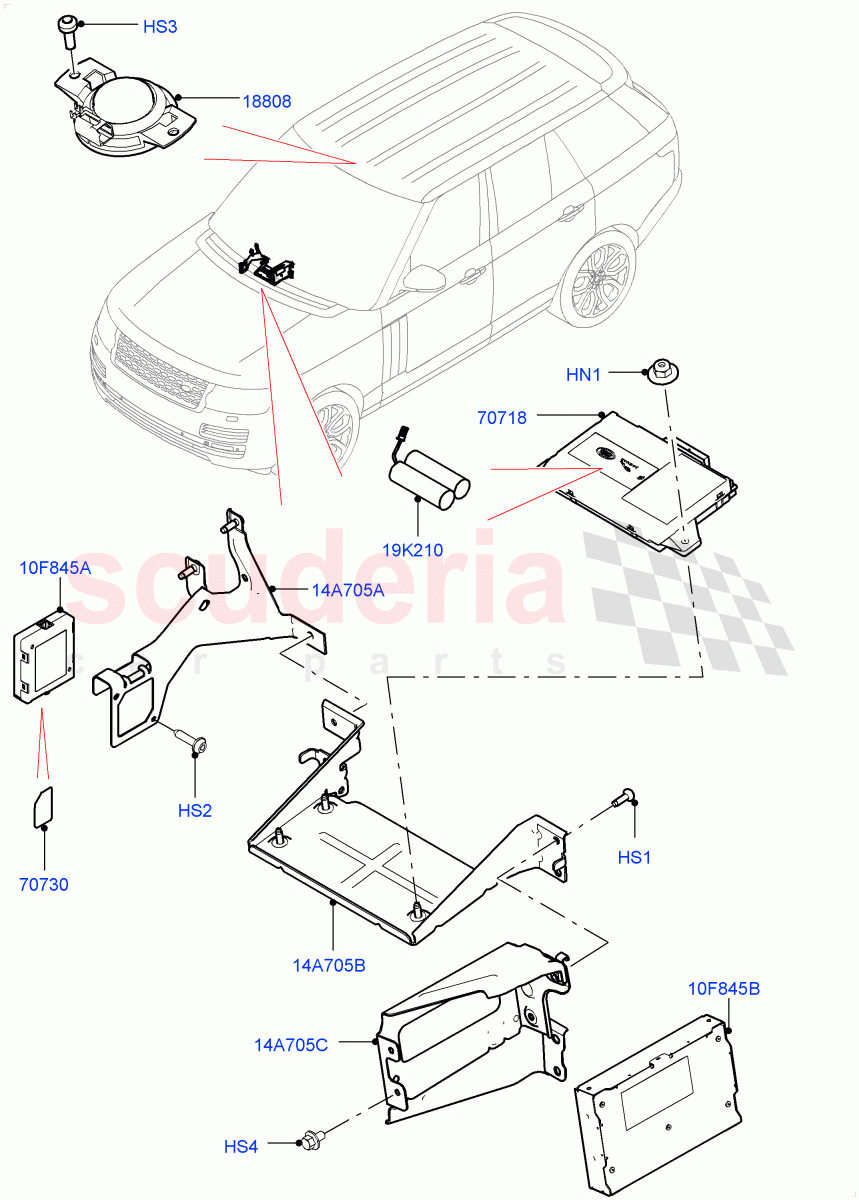 Telematics (Telematics Control Unit) ((V) FROMEA000001, (V) TOGA999999) of Land Rover Land Rover Range Rover (2012-2021) [5.0 OHC SGDI SC V8 Petrol]