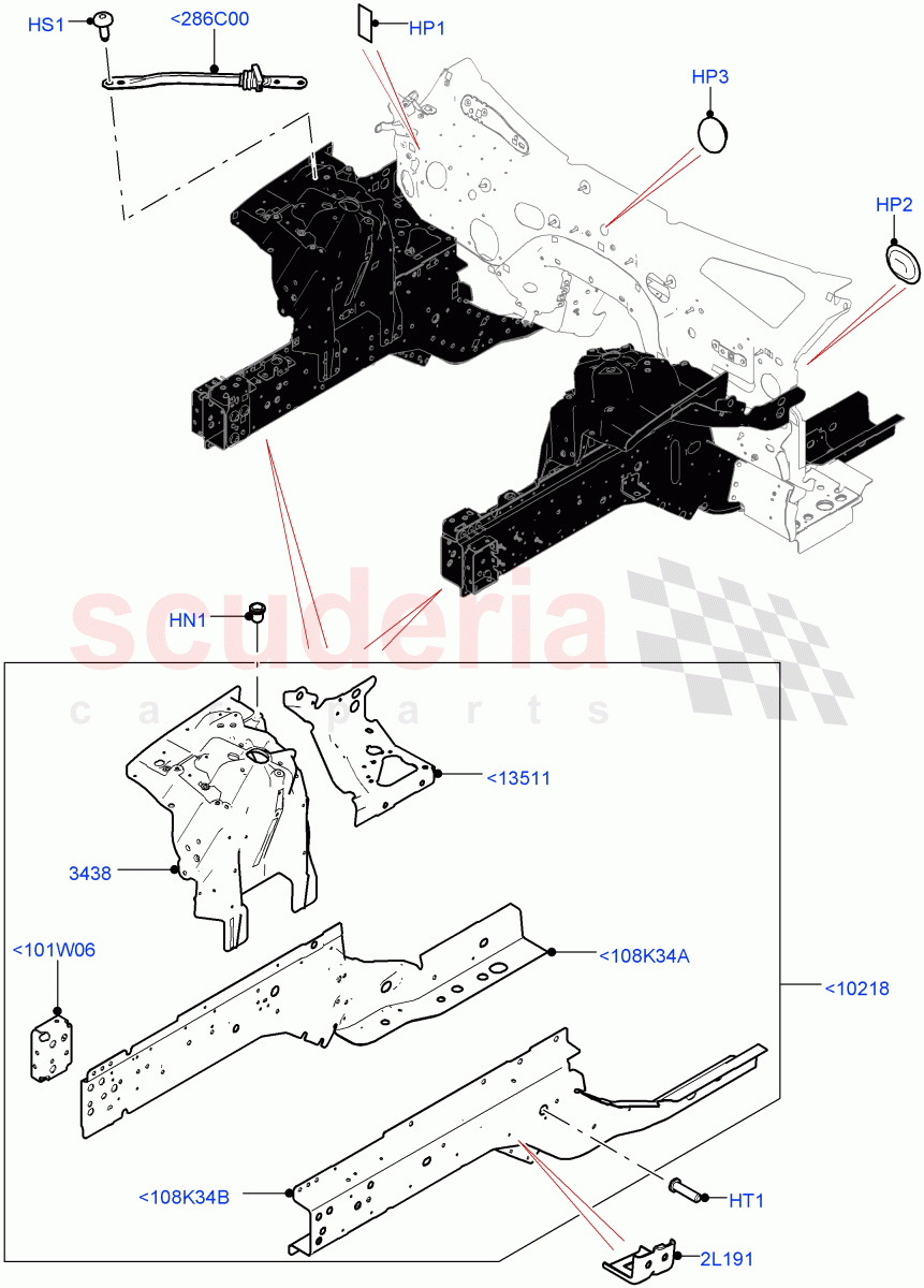 Front Panels, Aprons & Side Members(Reinforcement - Member) of Land Rover Land Rover Range Rover Velar (2017+) [3.0 I6 Turbo Petrol AJ20P6]