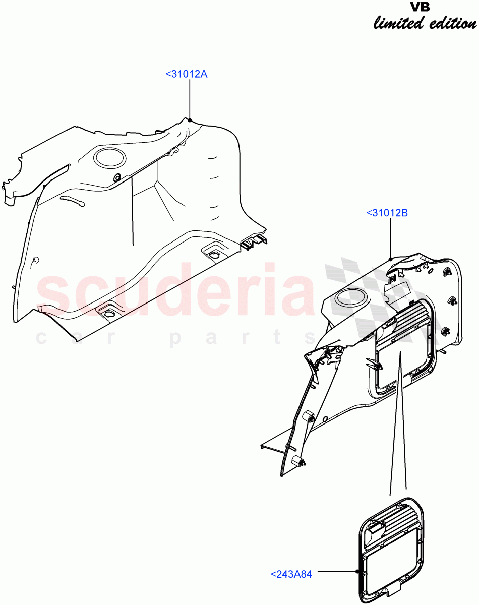 Side Trim (Luggage Compartment) (Victoria Beckham Limited Edition, Halewood (UK)) of Land Rover Land Rover Range Rover Evoque (2012-2018) [2.0 Turbo Petrol GTDI]