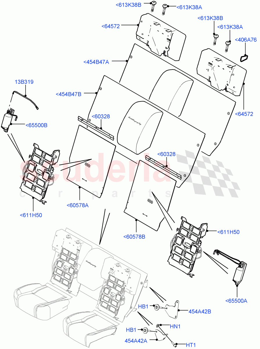 Rear Seat Back(With 40/40 Split Individual Rr Seat) of Land Rover Land Rover Range Rover (2012-2021) [2.0 Turbo Petrol AJ200P]