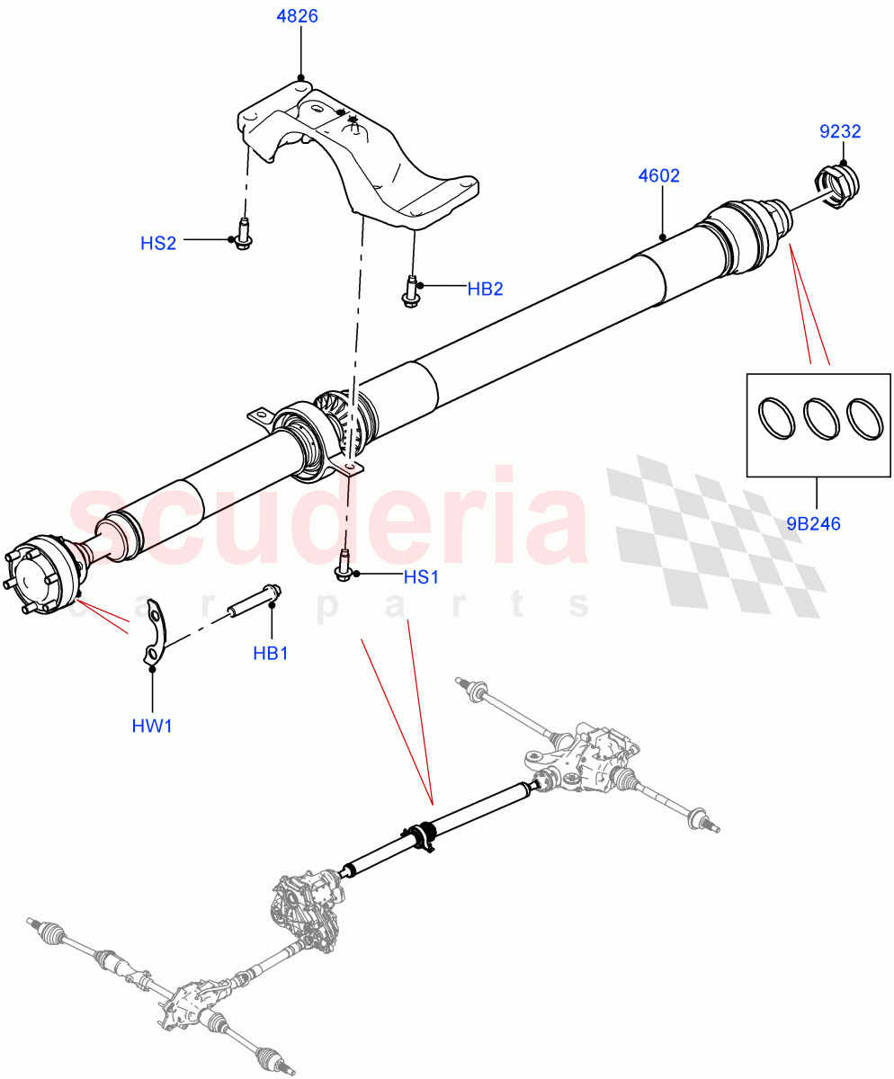 Drive Shaft - Rear Axle Drive (Propshaft) (Standard Wheelbase, Long Wheelbase) ((V) FROMM2000001) of Land Rover Land Rover Defender (2020+) [2.0 Turbo Petrol AJ200P]