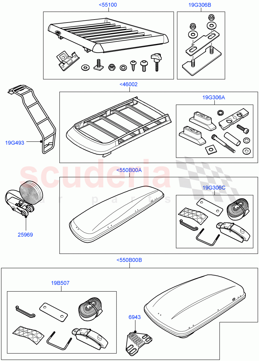 Roof Rack Systems (Accessory) ((V) TO9A999999) of Land Rover Land Rover Range Rover Sport (2005-2009) [4.2 Petrol V8 Supercharged]