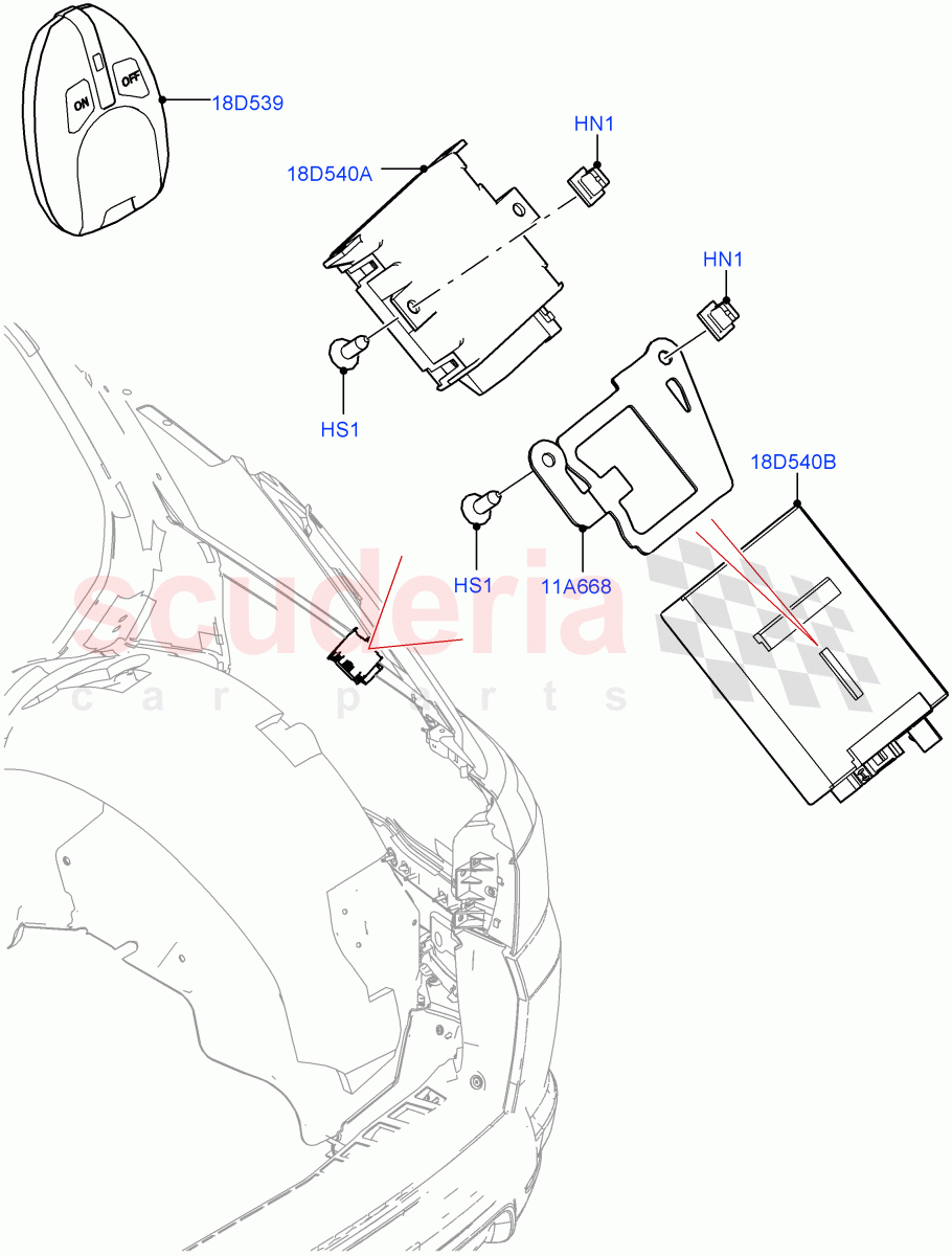 Auxiliary Fuel Fired Pre-Heater (Solihull Plant Build) (Park Heating With Remote Control) ((V) FROMHA000001, (V) TOJA999999) of Land Rover Land Rover Discovery 5 (2017+) [3.0 I6 Turbo Petrol AJ20P6]
